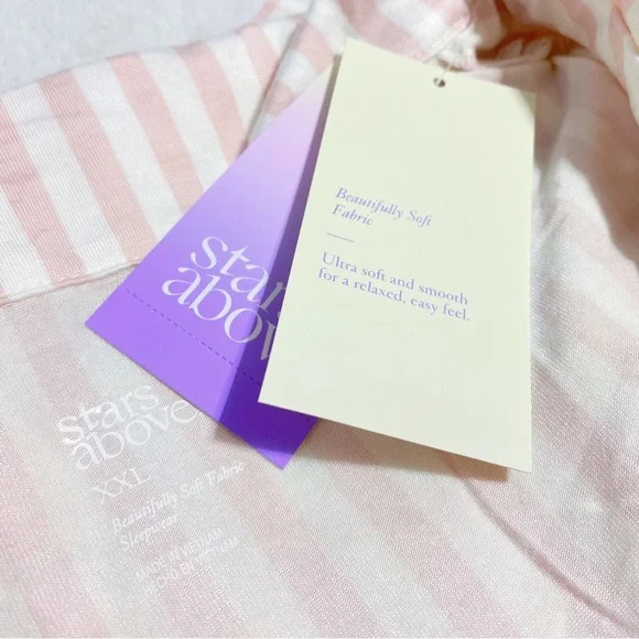 NWT Soft Long Sleeve Notch Collar Top and Pants Pajama PJ Set - Stars Above - Picture 6 of 6